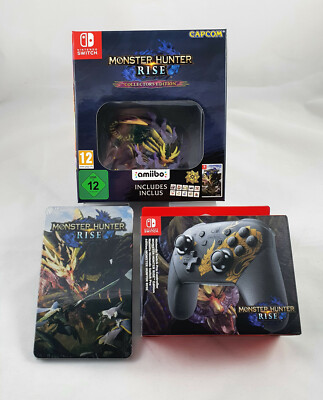 Monster Hunter Rise Edition Collector  + Manette Nintendo Switch Pro + Steelbook