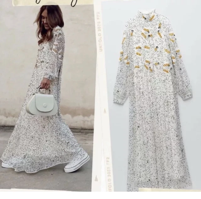 Zara white sequin dress new arrivals