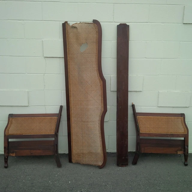 Antique Mahogany Cane Couch Solid Wood 4 Refurbishment Shipping Available $$