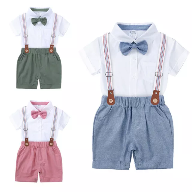 Toddler Baby Boys Gentleman Outfits Romper/Shirt Shorts Party Formal Suit Pants