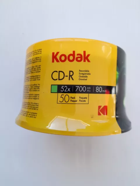 50 Kodak Blank 52X CD-R CDR 80min 700MB Media SEALED NEW