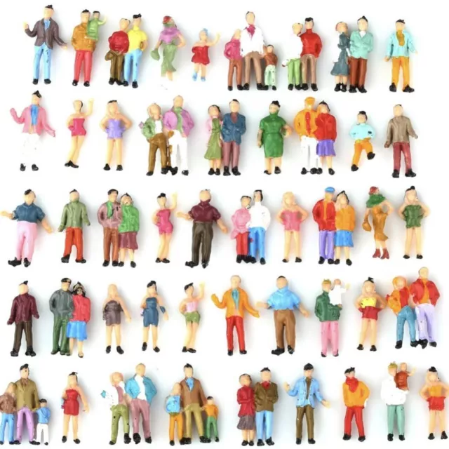 Vibrant Mix of 25 Painted Model Railway Passengers Enhance Your Train Layout