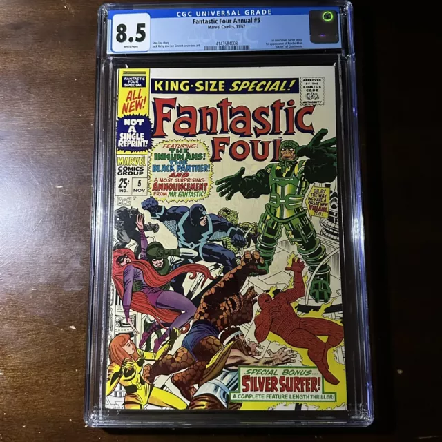 Fantastic Four Annual #5 (1967) - 1st Psycho-Man! - CGC 8.5 - White Pages!