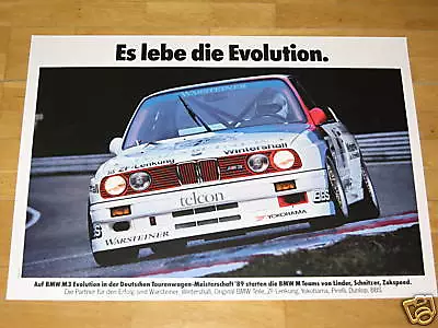 Bmw M3 E30 Poster 13 - Es Lebe Die Evolution - Rar Vintage Plakat In Mint