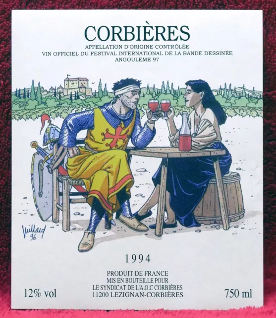 Juillard - Étiquette Vin Des Corbières - Festival Angoulême 1996 - Avec Lettre