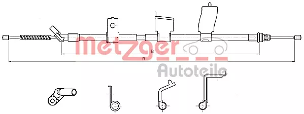 METZGER Cable de Freno de Mano Trasero Izquierdo Apto para Nissan Qashqai + 2 I