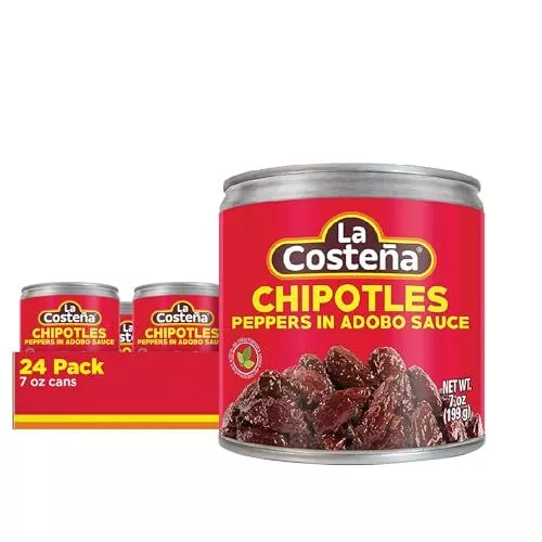 La Costeña Chipotle Peppers in Adobo Sauce 7 Ounce Can Pack of 24