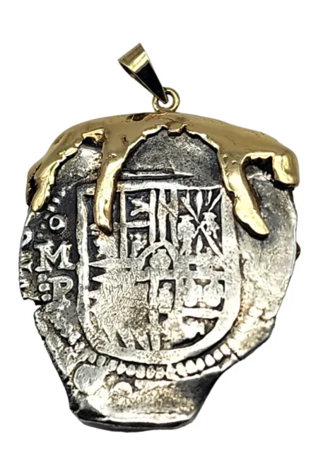 ATOCHA 1622 Bolivia Pirate Silver Coin / Gold SHIPWRECK TREASURE Pendant