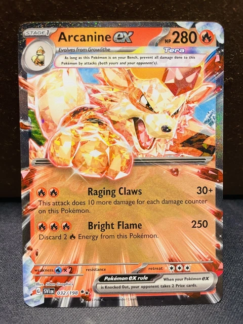 Pokemon Arcanine ex 032/198 Scarlet & Violet Double Rare Holo NM
