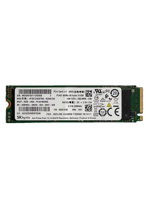 SK HYNIX PC401 512 GB NVMe M2 2280 SSD Salud 100 % EUR 64,34