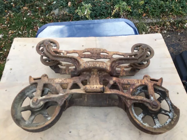 Antique Cast Iron Myers OK Unloader H-321 Barn Hay Trolley Ashland Ohio