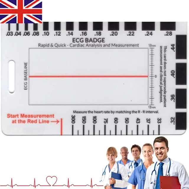 ECG/EKG RHYTHM POCKET Card Rapid Cardiac Analysis & Measurement Tool ...