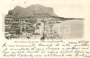 1899 PALERMO Monte Pellegrino visto dal molo *Cartolina FP VG