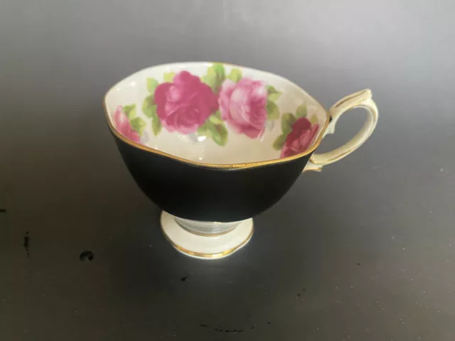 Royal Albert bone china Old English Rose Teacup Only  Black exterior