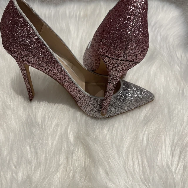 FAITH PINK Silver Ombre Sequinned Glitter Sparkle Stilettos Size 3 Party Shoes 30.00 PicClick UK