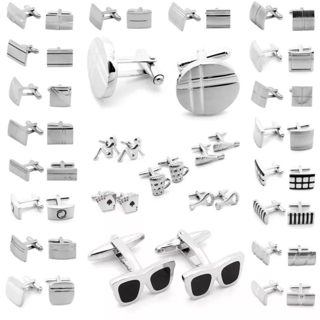 Elegante Manschettenknöpfe Silbern Manschettenknöpfe Cufflinks Krawatte Hochzeit