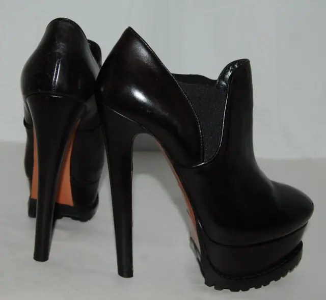 $950❤️ 36/6 ALAIA Black Real Leather Platform High Heel Ankle Boots Bootie ITALY