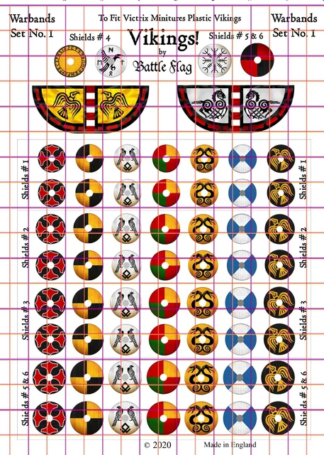 VICTRIX VIKING WARBAND Shield Decals by Battle Flag. Super Value Set ...