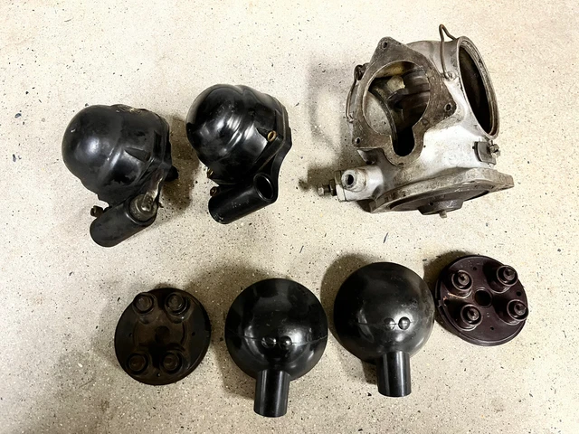 32-36 FORD FLATHEAD V8 DISTRIBUTOR lot type 40B 'DIVING HELMET' Rotor Cap Coil