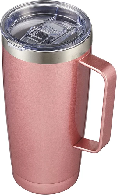 20 Oz Tumbler Mug with Lid and Straw, Insulated Travel Coffee Mug with Handle, D