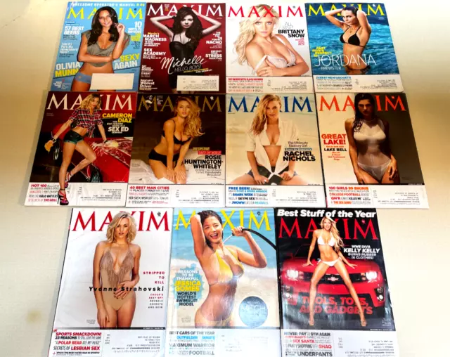Lot of 11 Maxim Magazines Complete FULL YEAR 2011 KATY PERRY DIAZ BREWSTER WWE
