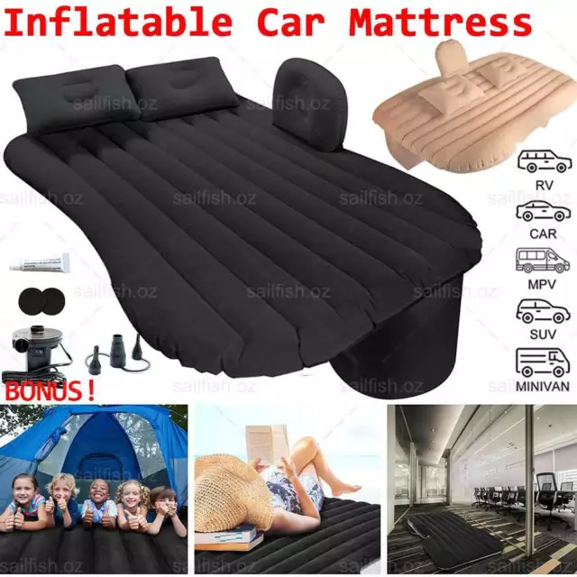 Portable Inflatable Car Back Seat Mattress SUV Travel Camping Soft Rest Air Bed