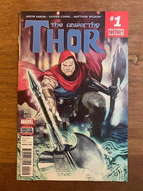 The UNWORTHY THOR #1 2nd Print Variant (MARVEL Comics 2017) NM/VF