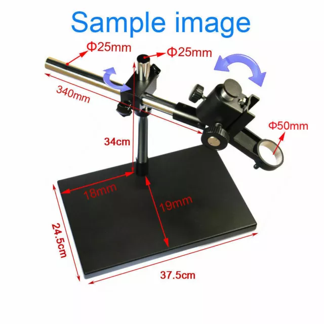 Dual Arm Heavy Duty Boom Large Stereo Table Stand 50mm Ring For Microscope