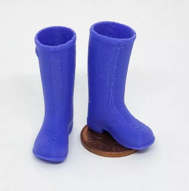 Dolls House Purple Plastic Wellingtons Gum Boots Tumdee 1:12 Scale Wellies