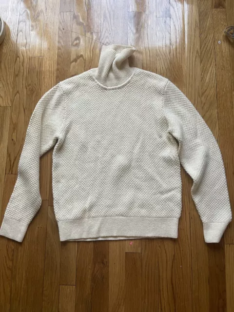 UNIQLO MENS MEDIUM White Knit Turtleneck Sweater $15.00 - PicClick