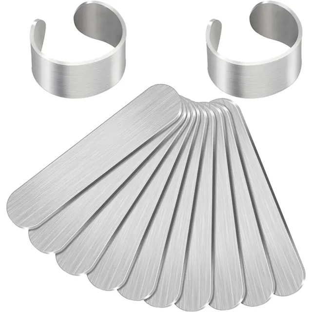 12 Piezas de Metal Estampado en Blanco Anillos de Aluminio Espacios en Blanco H8