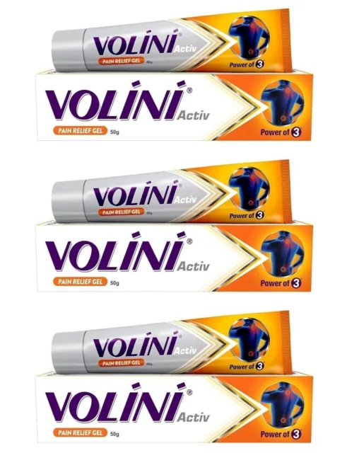 Volini Activ Gel para aliviar el dolor, 50 g, paquete de 3