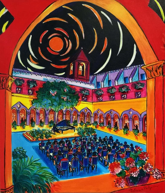 "Il chiostro di San Francesco" acrilico su tela di Patrizia Balzerano, Napoli