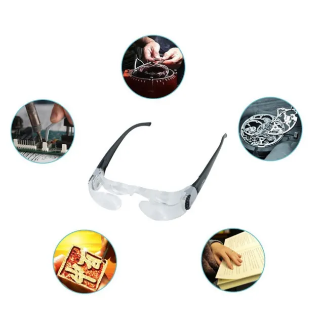 ADJUSTABLE READING GLASSES Magnifier For Reading Reparing $24.63