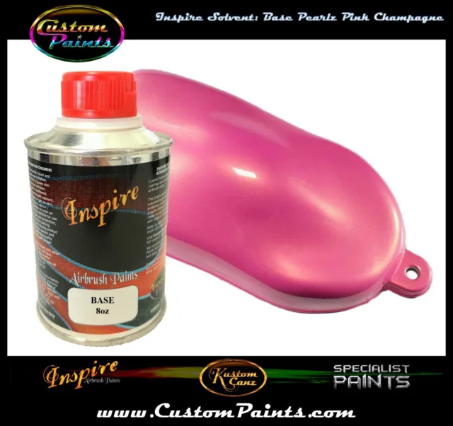 INSPIRE AIRBRUSH BASE PEARLZ PINK CHAMPAGNE 8oz (SOLVENT), CUSTOM PAINT, ARTIST