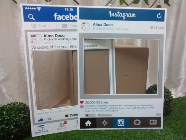 TAVOLA CORNICE SELFIE Instagram social media festa ritagliata oggetto di  scena A0 A1 A2 EUR 57,55 - PicClick IT