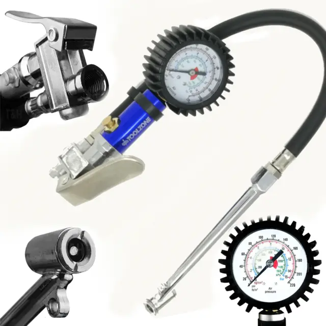 Professional Garage Air Line Tyre Pump Inflator Pressure Gauge For Compressor