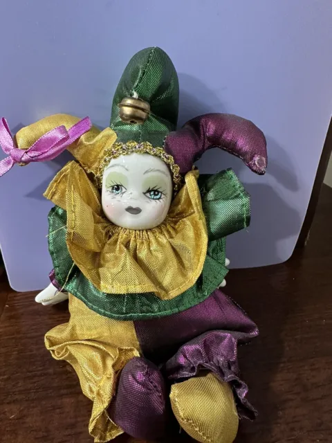 Porcelain Baby Clown Doll Mardi Gras New Orleans