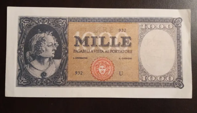 1947 banconota da lire 1000 - pubblicitaria per le elezioni politiche D.C.