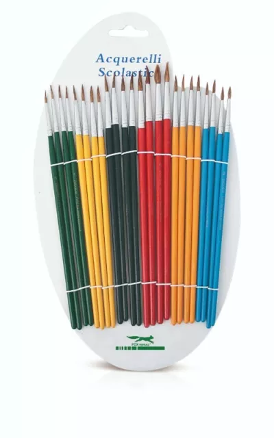Set pennelli cartella scuola acquerelli multiuso ritocco manico corto da 1 a 6