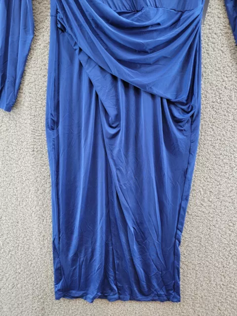 Rachel Rachel Roy Faux Wrap Midi Wrap Dress Women's XL Cobalt V-Neck Long Sleeve 3