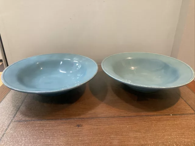 Rachael Ray CUCINA AGAVE BLUE - Set of 2 Round Vegetable Serving Bowls 10"