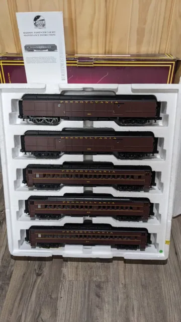 MTH O Scale Premier Pennsylvania 5-Car 70' Madison Passenger Set 20-4058