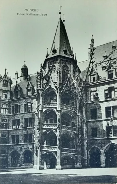 AK München Marienplatz Rathaus Innenhof Treppe 1910 Postkarte