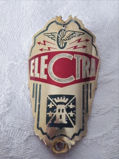 Plaque Ancienne De Vélo Electra - Objet De Collection Vintage, Origine France, Vendu En L'état