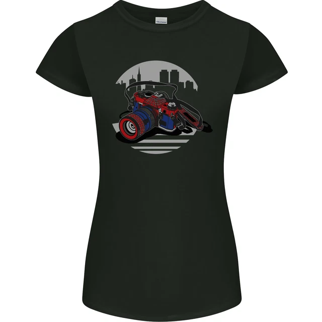 Superhero Camera Photography Photographer Womens Petite Cut T-Shirt