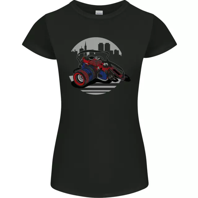 T-shirt donna Petite Cut fotocamera supereroe fotografia