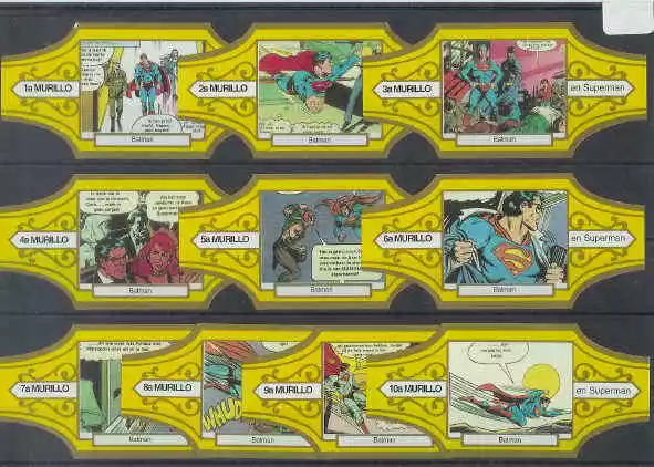 10 sigarenbandjes Superman en Batman - Personages (01) - Lees !!!