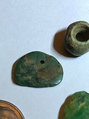 Pre Columbian Mayan Authentic Polished (6) Jade Tubular/ Flat Beads bundle deal 10