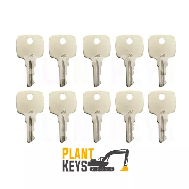 John Deere (Set of 10) Excavator Keys Grader Dozer Backhoe 51481 Bell Moxy